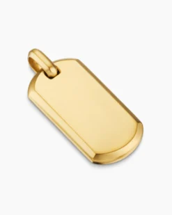 Chevron Tag 18K Yellow Gold, 35mm