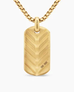Chevron Tag 18K Yellow Gold, 35mm