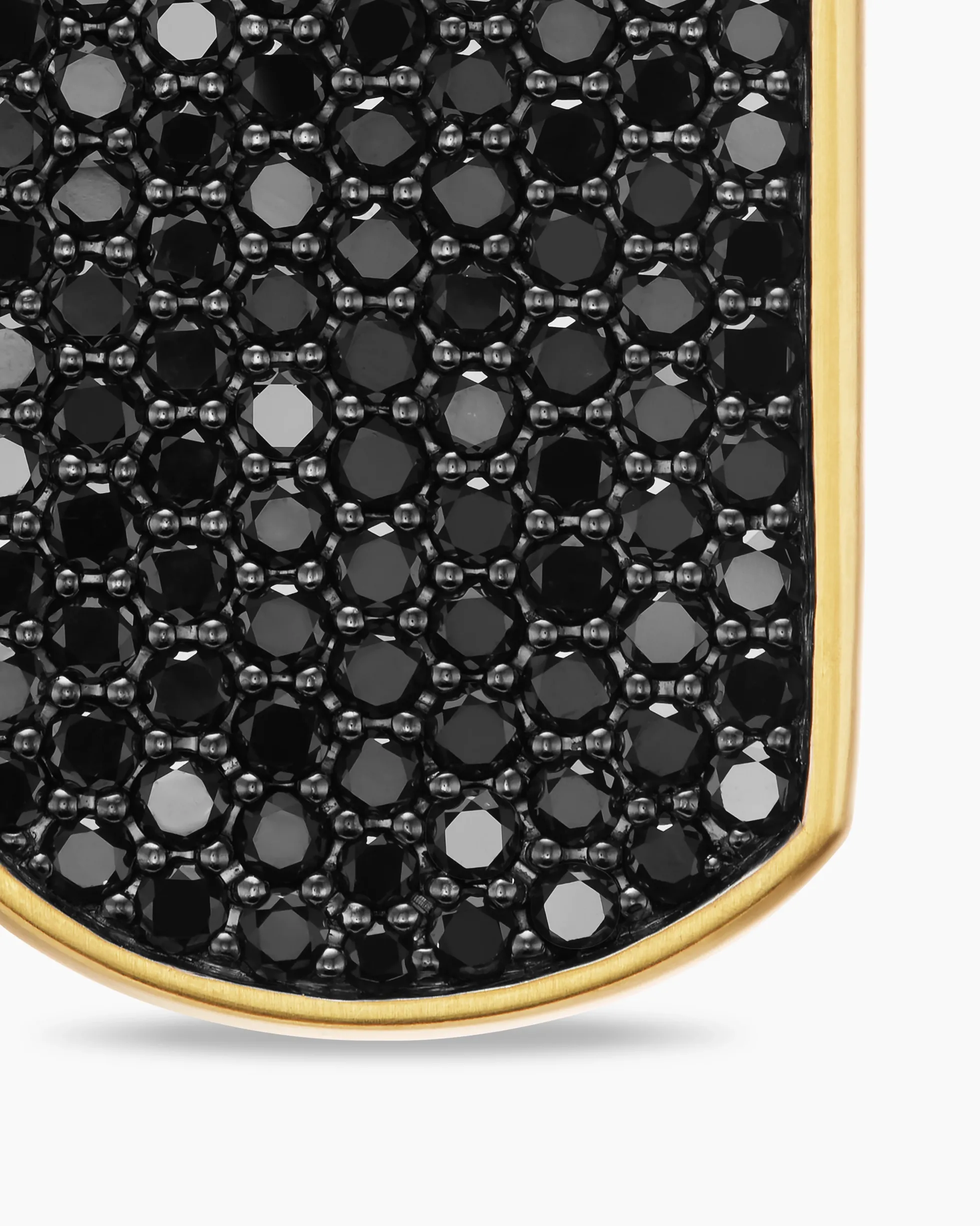 Chevron Tag 18K Yellow Gold with Black Diamonds, 35mm