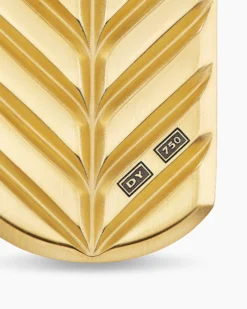 Chevron Tag 18K Yellow Gold with Black Diamonds, 35mm