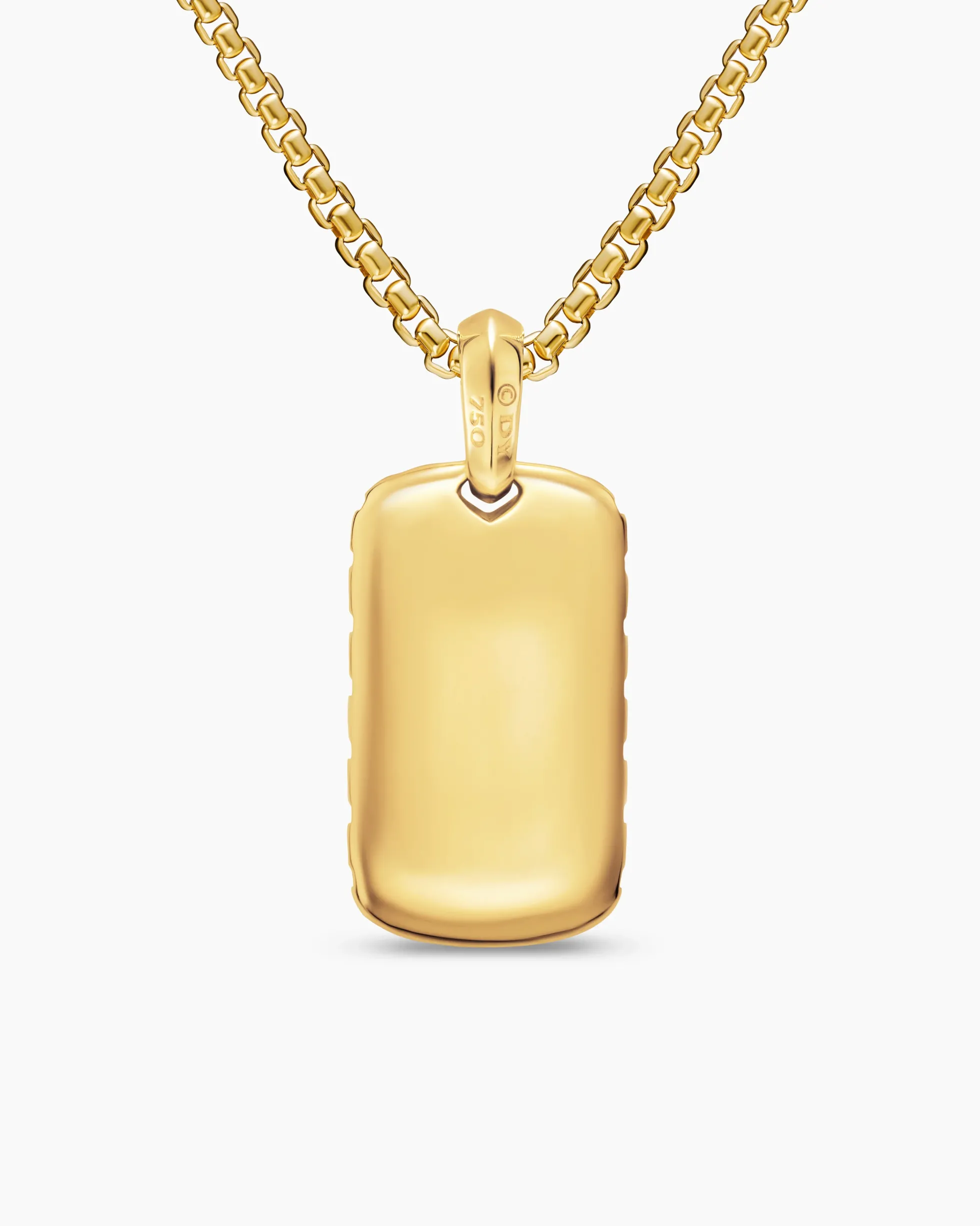 Chevron Tag 18K Yellow Gold with Nephrite Jade, 27mm