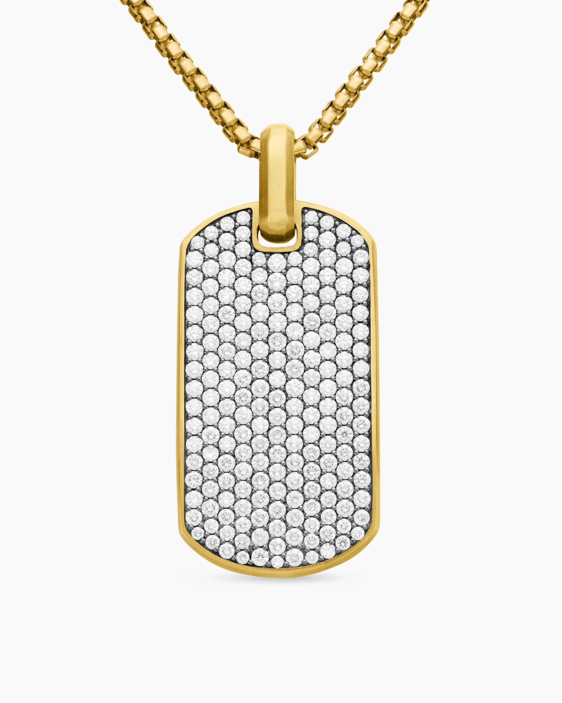 Chevron Tag 18K Yellow Gold with Diamonds, 42mm