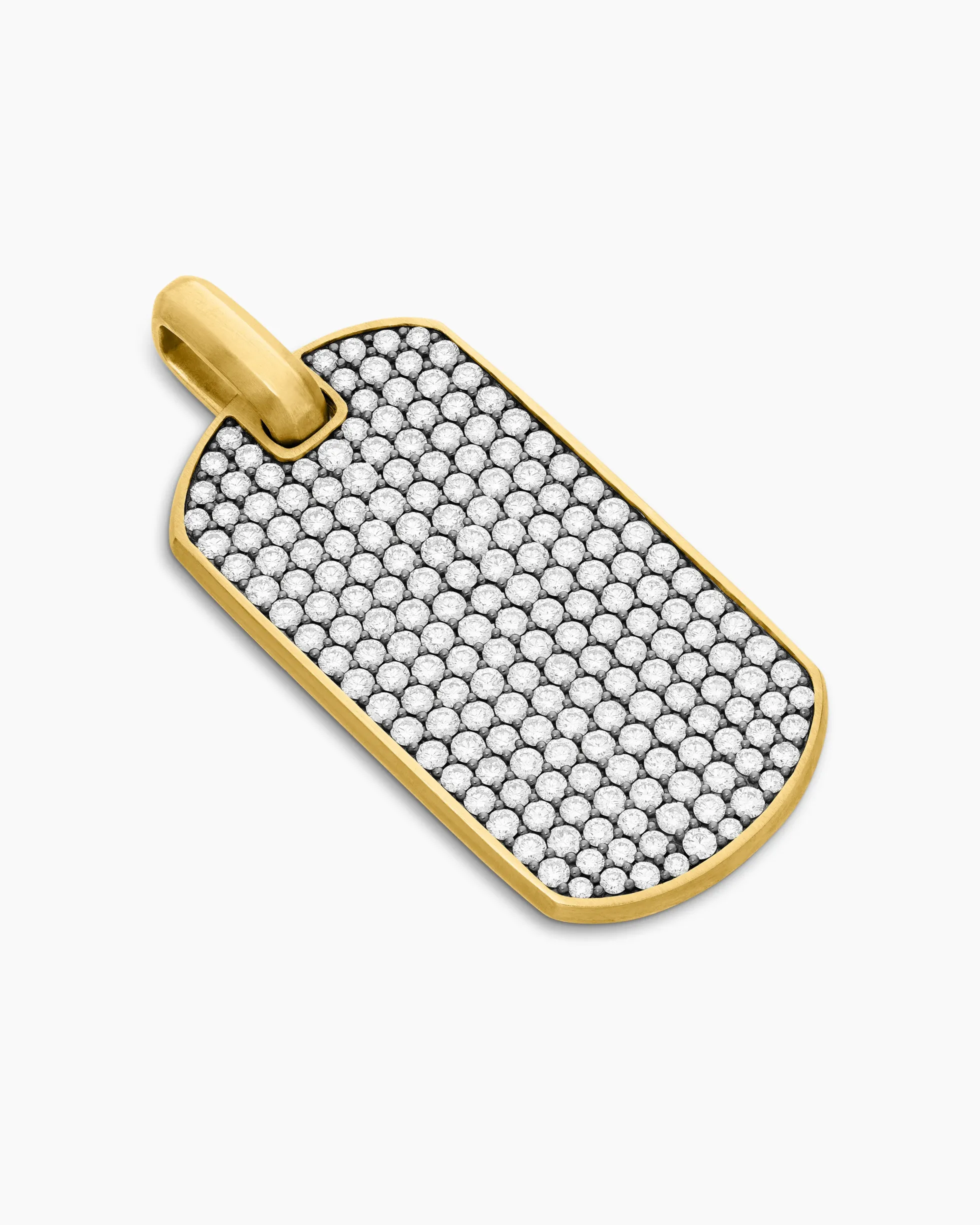 Chevron Tag 18K Yellow Gold with Diamonds, 42mm