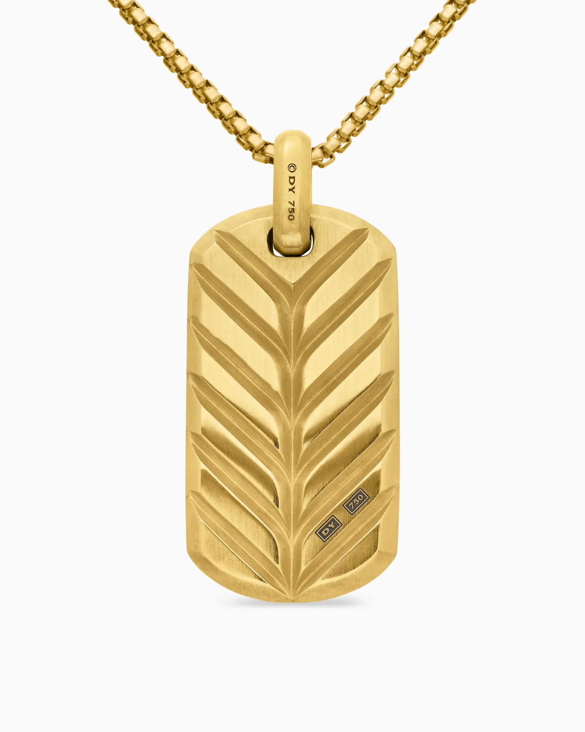 Chevron Tag 18K Yellow Gold with Diamonds, 42mm