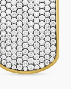 Chevron Tag 18K Yellow Gold with Diamonds, 42mm