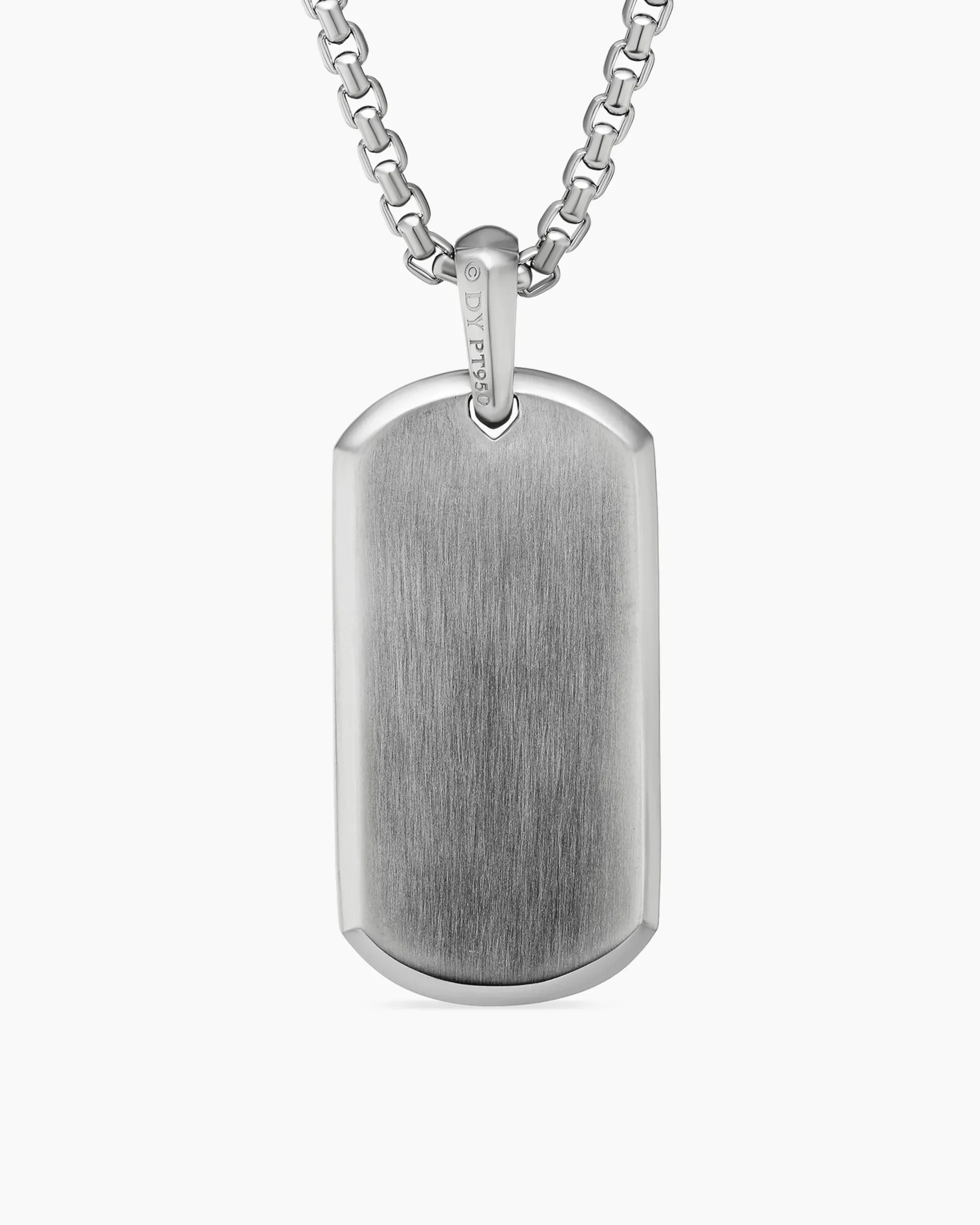 Chevron Tag Platinum with Diamond Baguettes, 35mm