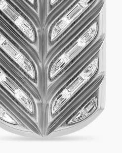 Chevron Tag Platinum with Diamond Baguettes, 35mm
