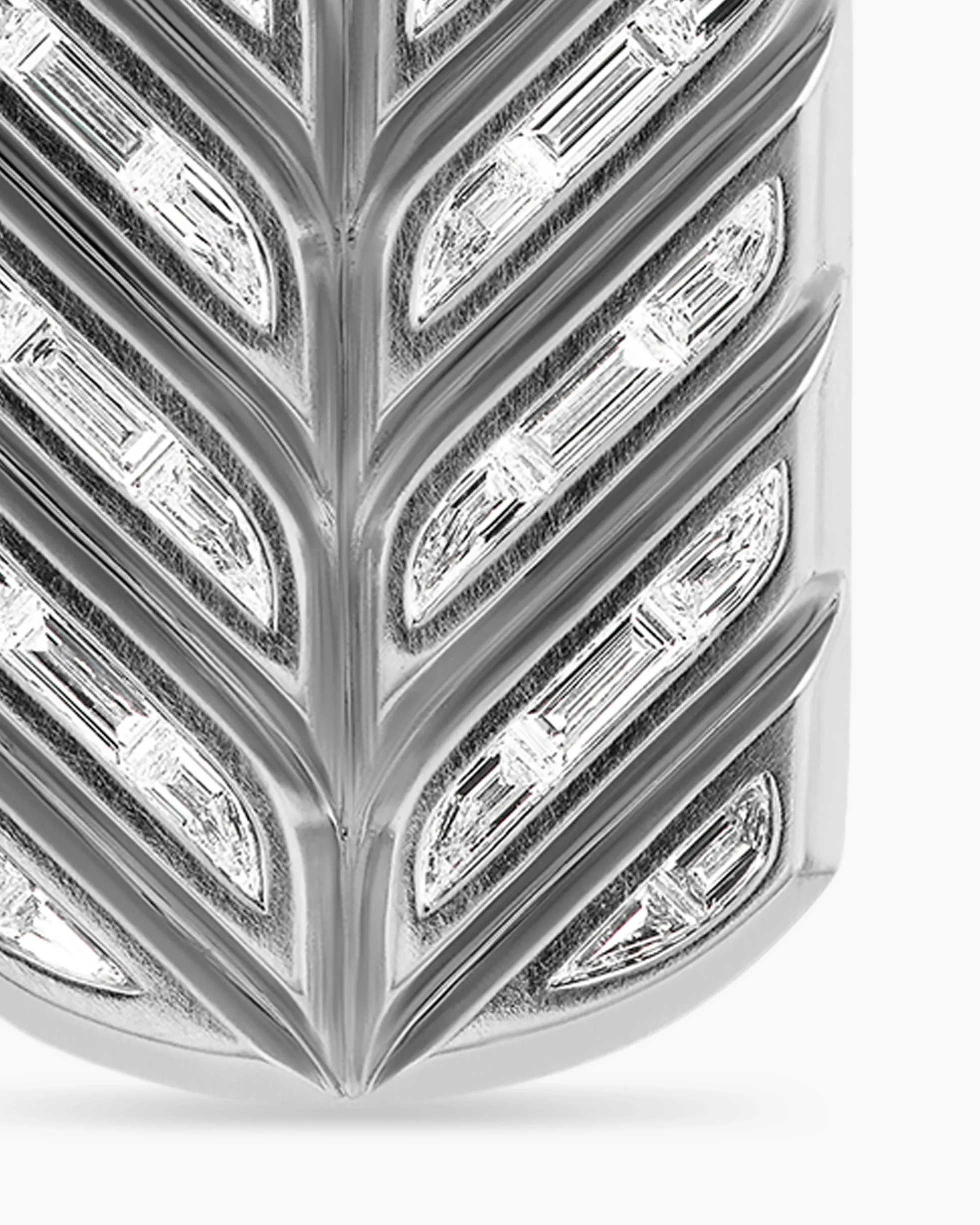 Chevron Tag Platinum with Diamond Baguettes, 35mm