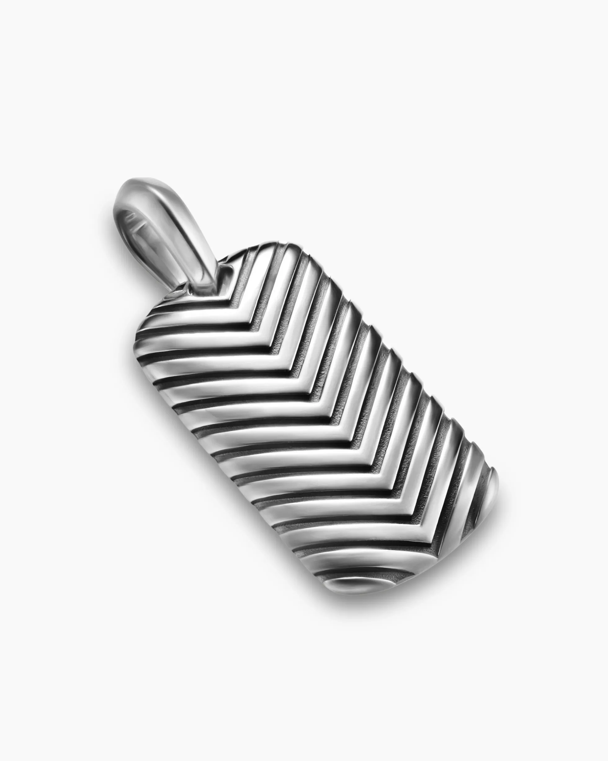 Chevron Tag Sterling Silver, 27mm
