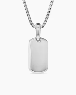 Chevron Tag Sterling Silver, 21mm