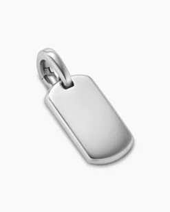 Chevron Tag Sterling Silver, 21mm
