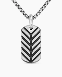Chevron Tag Sterling Silver, 27mm