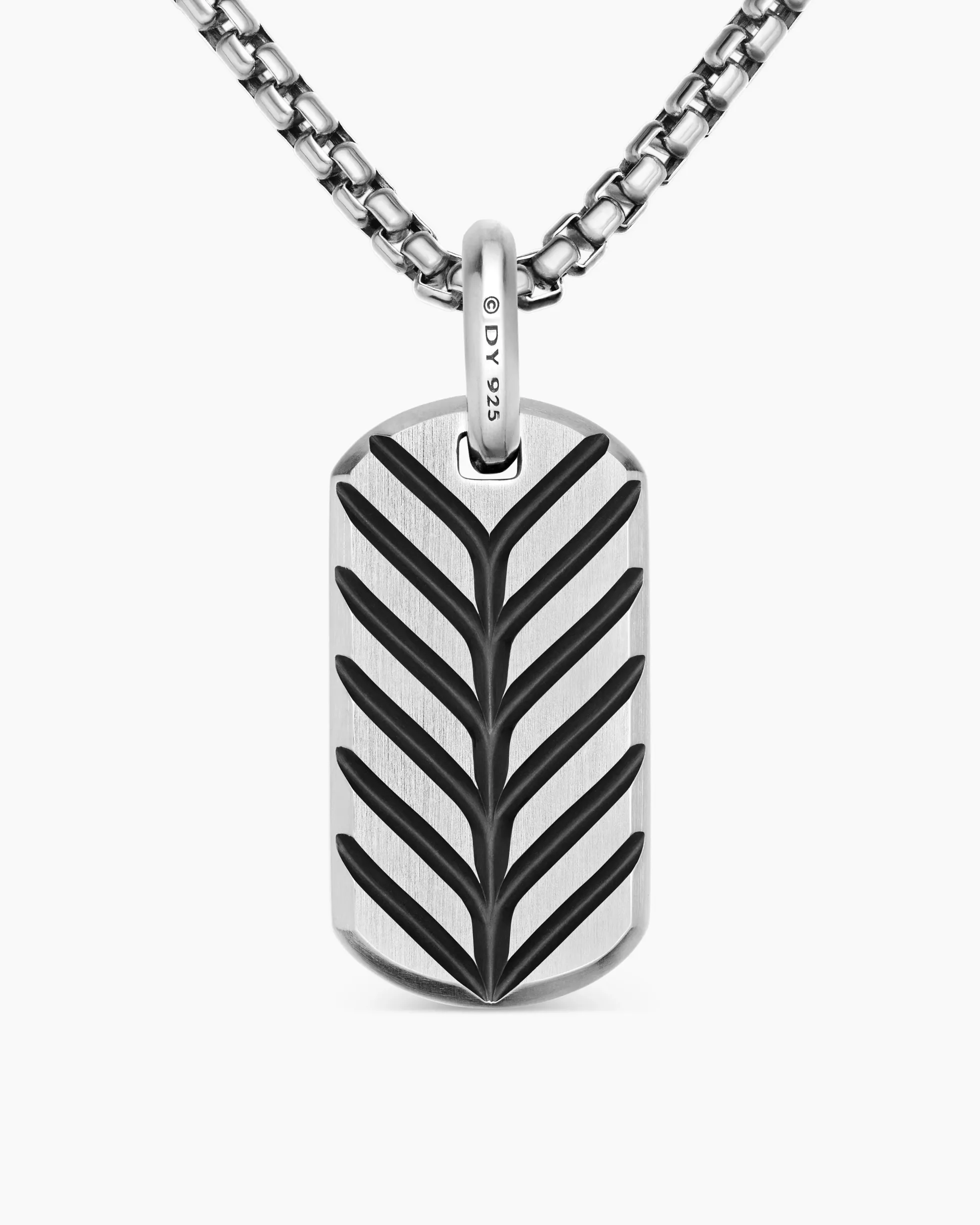 Chevron Tag Sterling Silver, 27mm