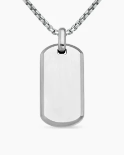 Chevron Tag Sterling Silver, 35mm