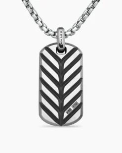 Chevron Tag Sterling Silver, 35mm