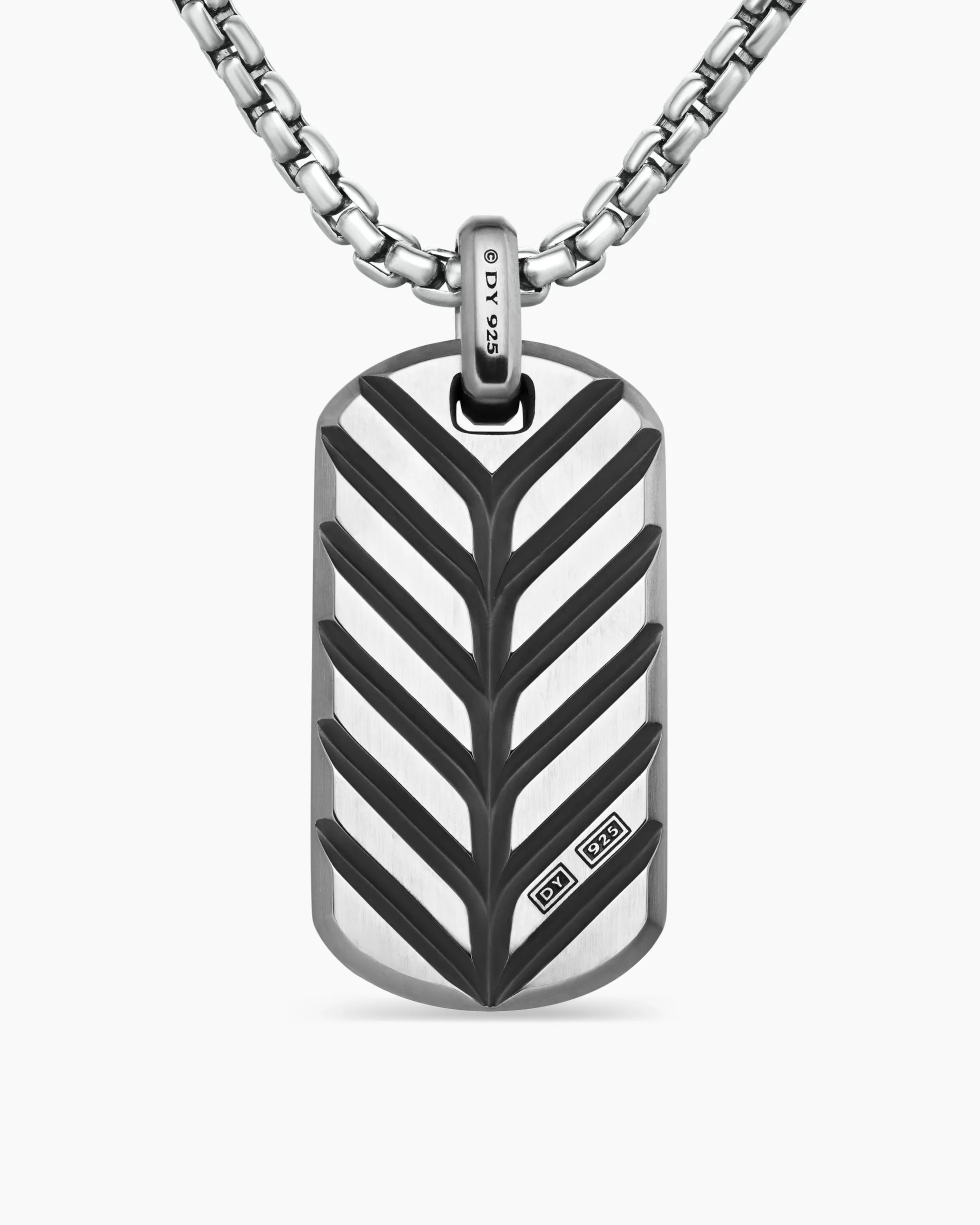 Chevron Tag Sterling Silver, 35mm