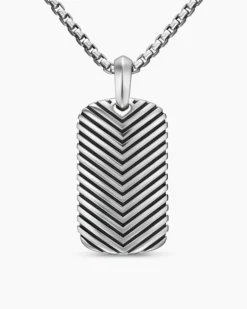 Chevron Tag Sterling Silver, 34mm