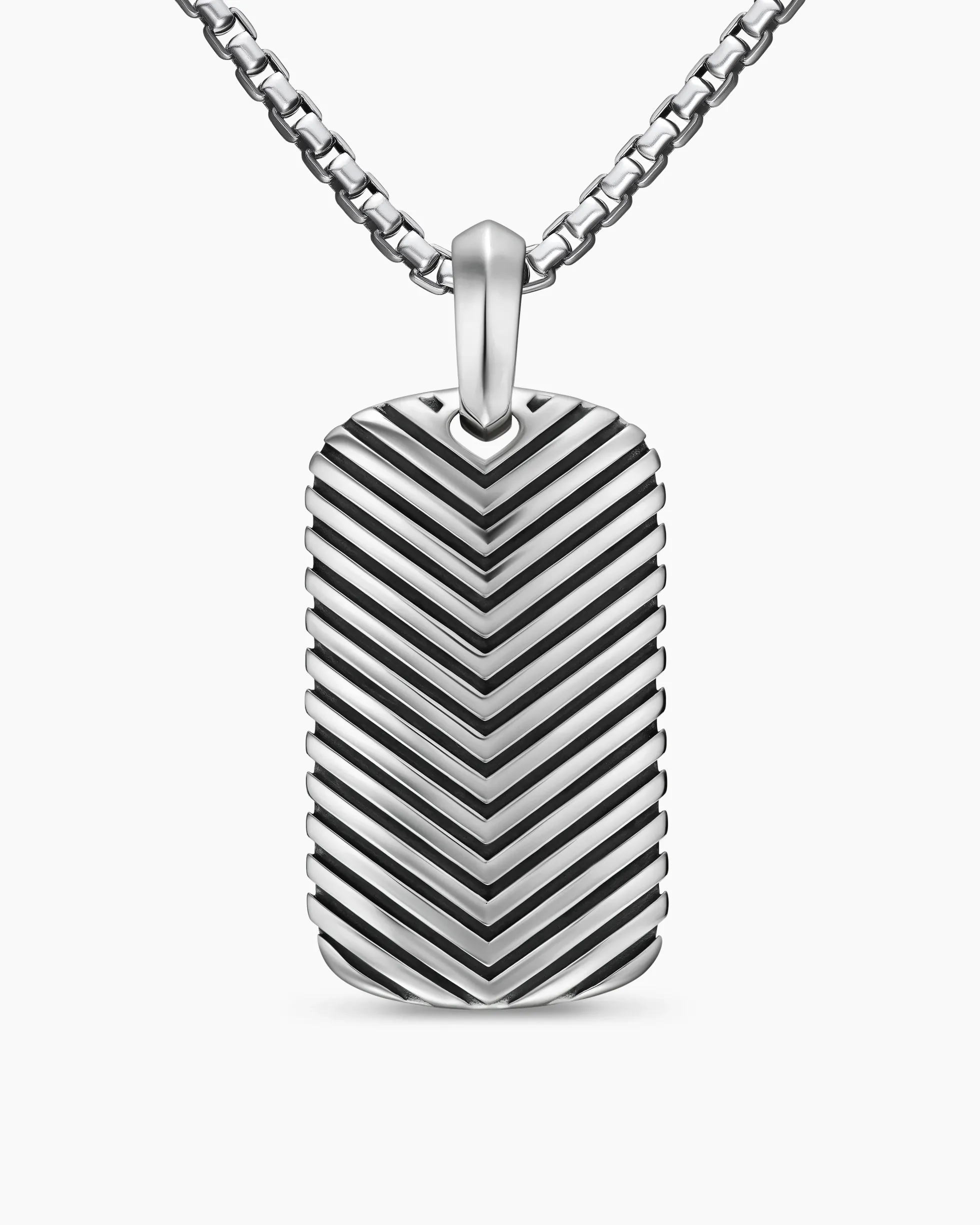 Chevron Tag Sterling Silver, 34mm