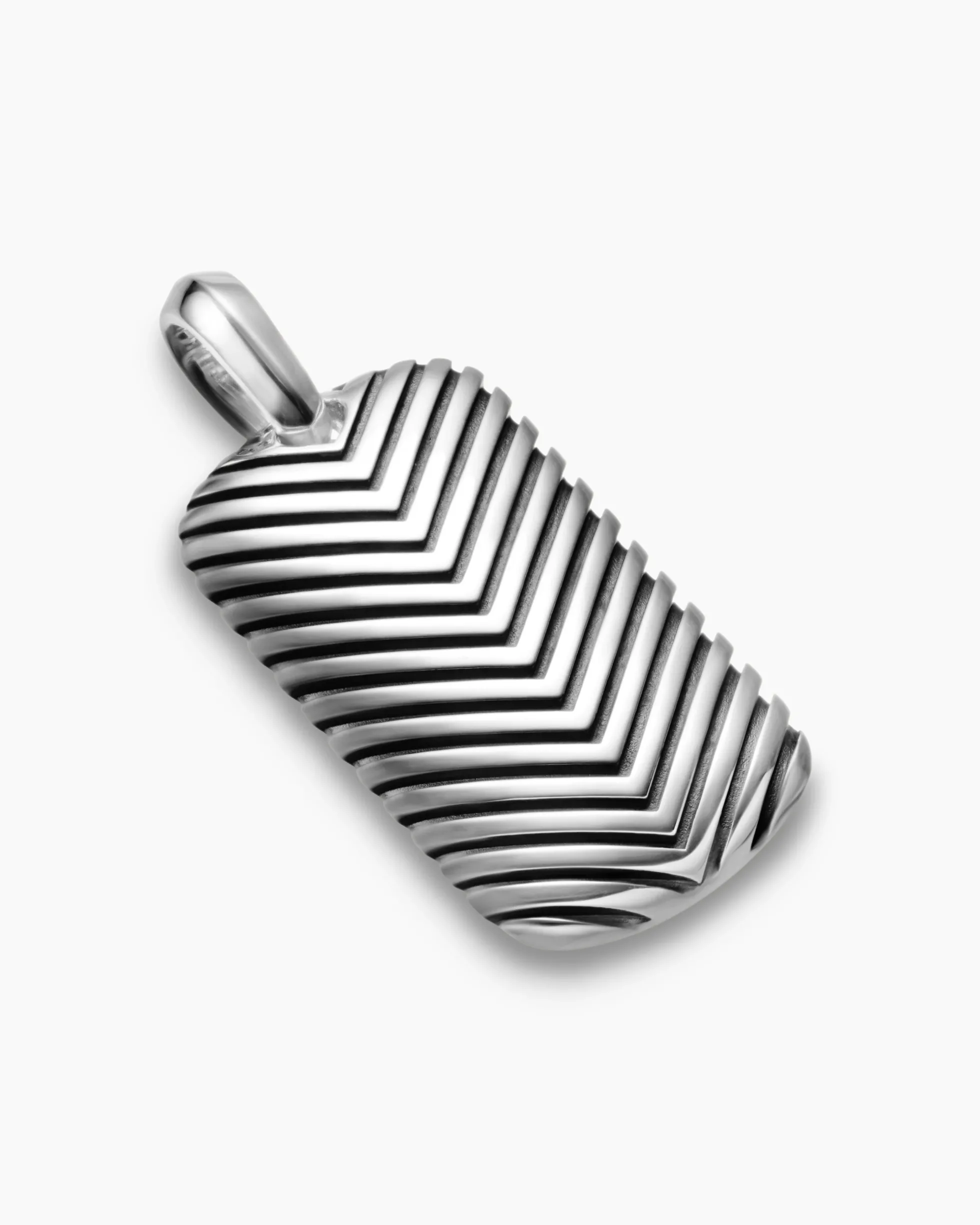 Chevron Tag Sterling Silver, 34mm