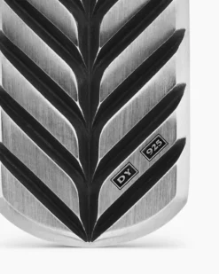 Chevron Tag Sterling Silver with Black Diamonds, 42mm