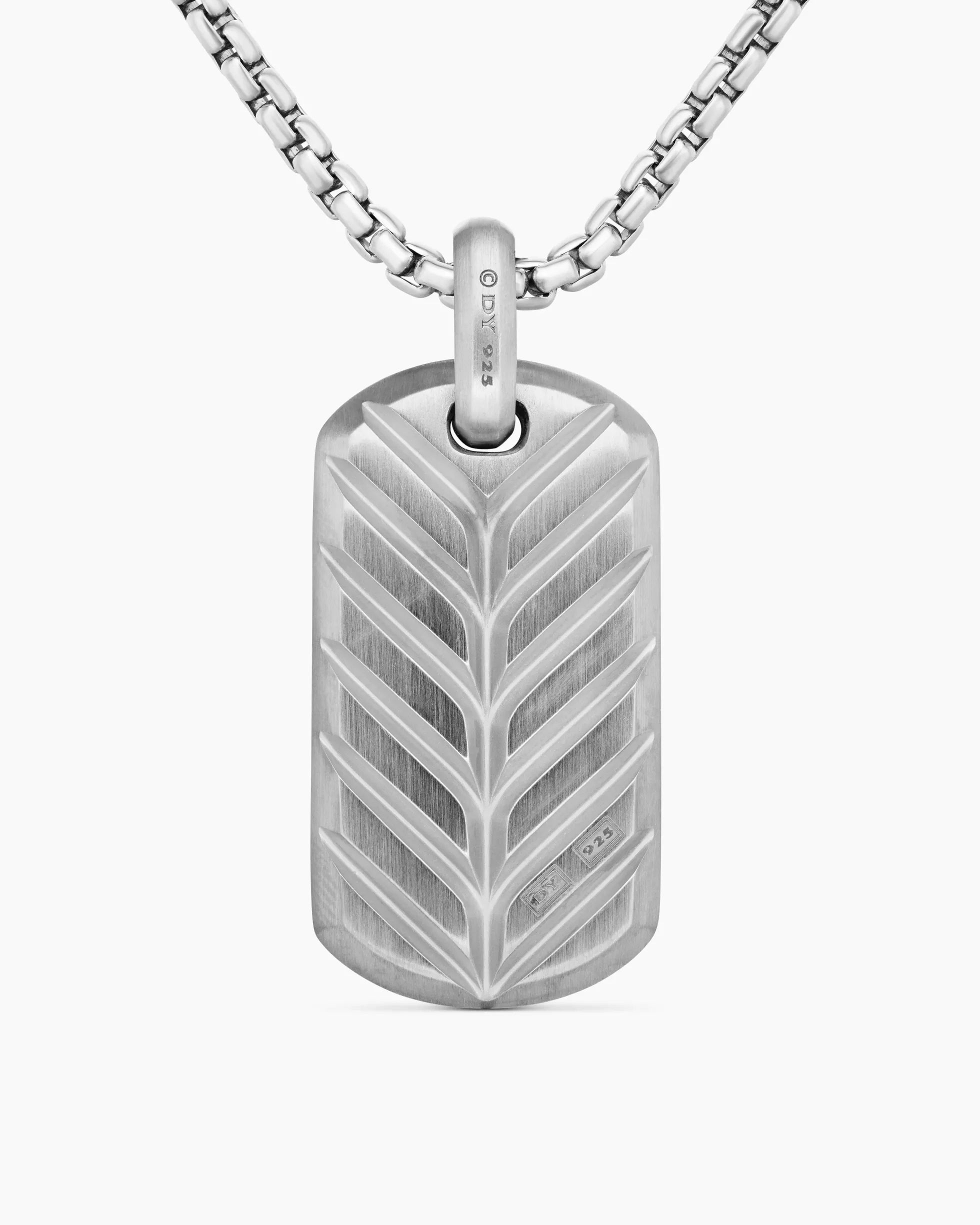 Chevron Tag Sterling Silver with Black Onyx, 35mm