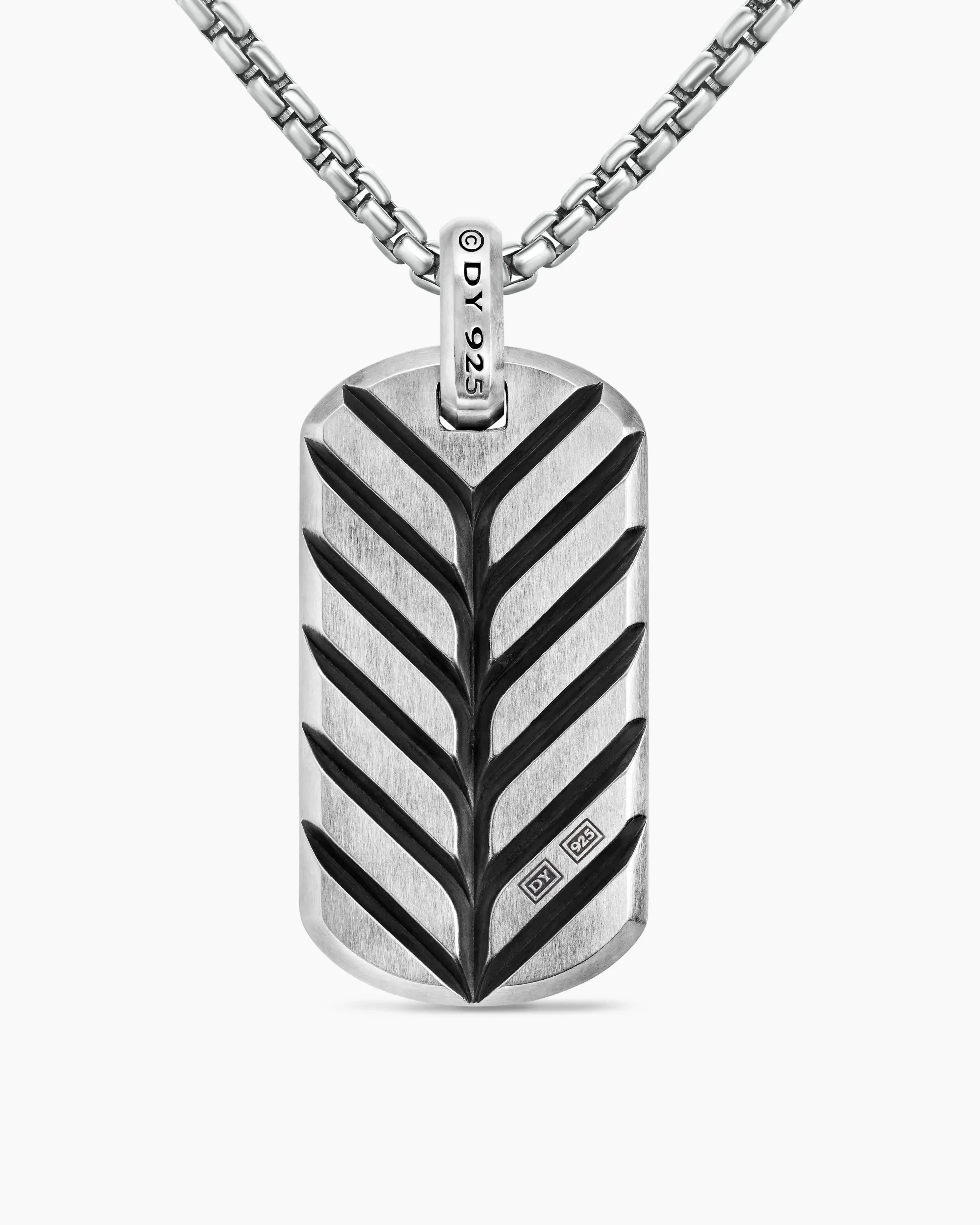 Chevron Tag Sterling Silver with Pietersite, 42mm