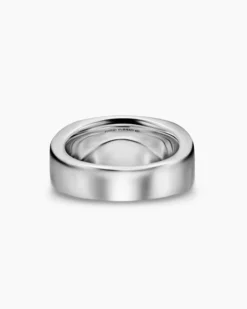 Chevron Three Sided Signet Ring Sterling Silver with Black Diamonds, 12.5mm