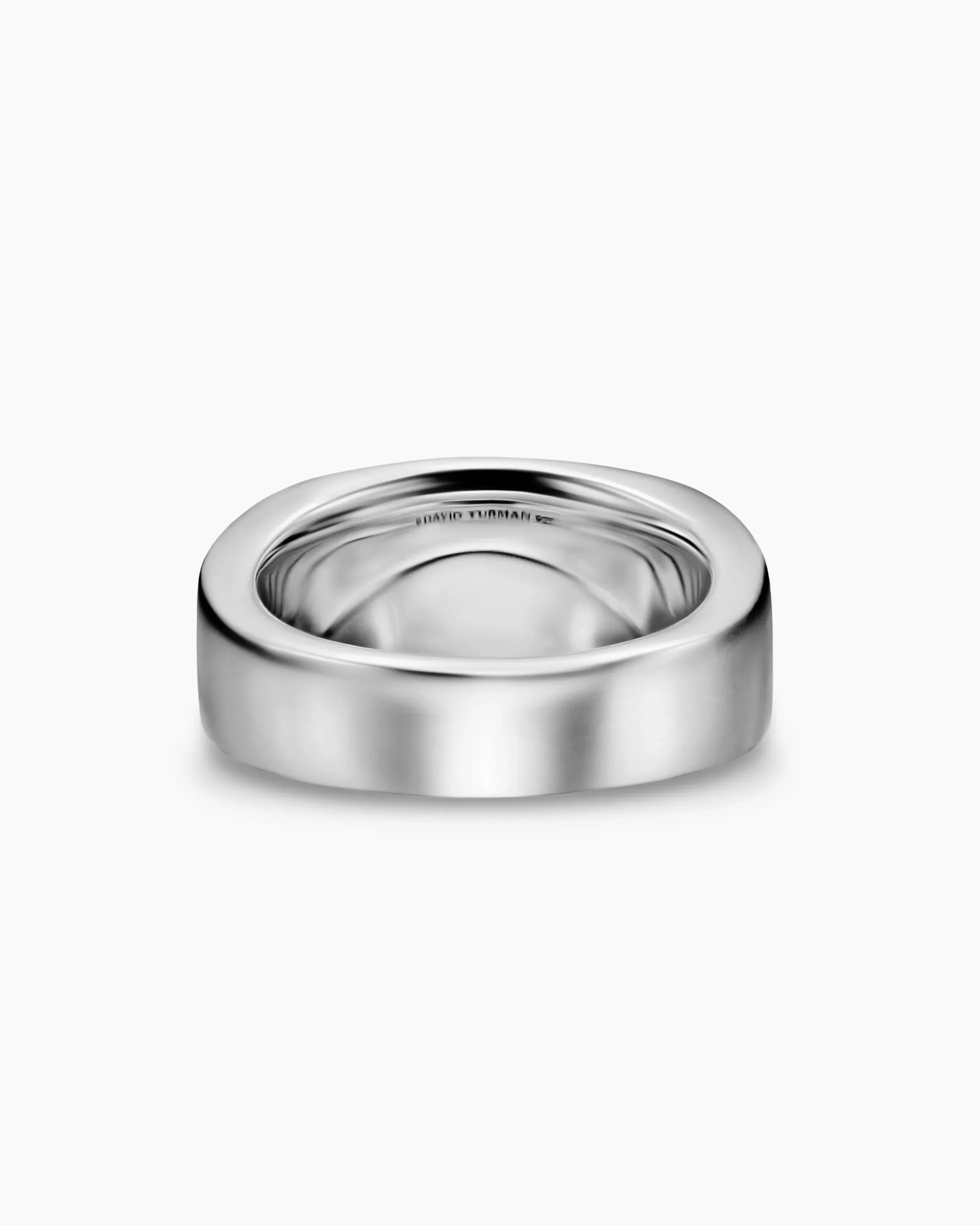 Chevron Three Sided Signet Ring Sterling Silver with Black Diamonds, 12.5mm