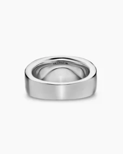 Chevron Three Sided Signet Ring Sterling Silver, 12.5mm