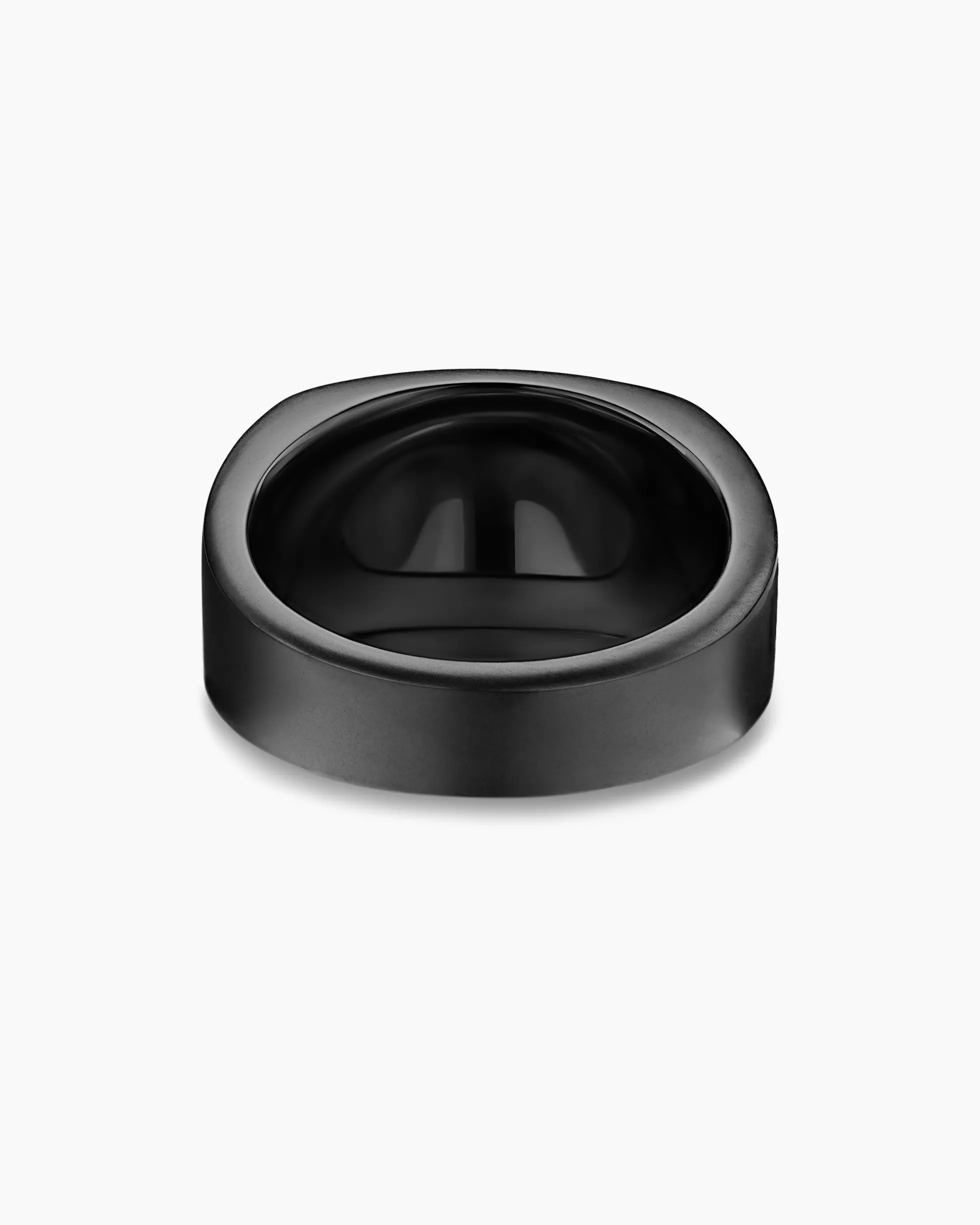 Chevron Three Sided Signet Ring Black Titanium, 12.5mm