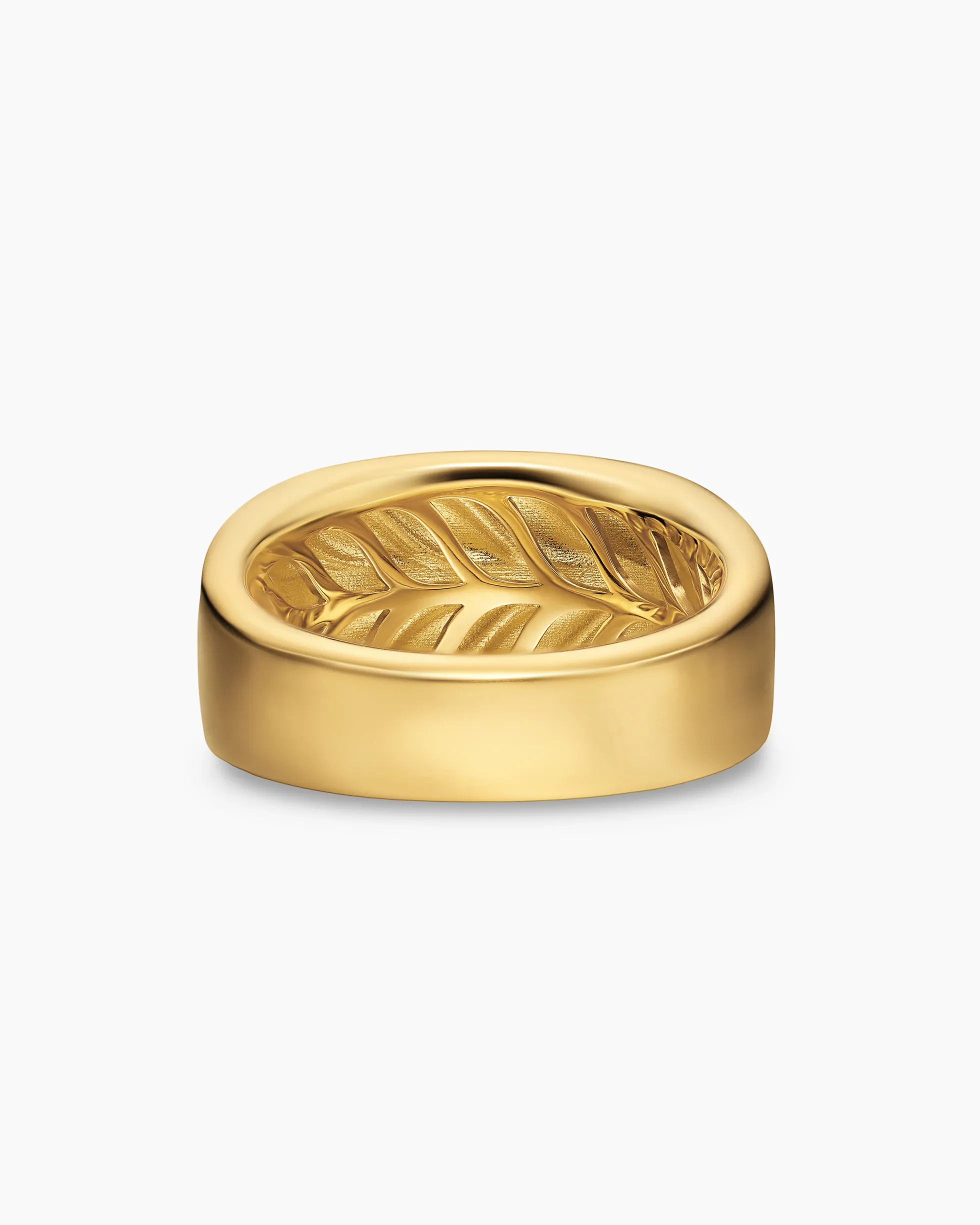 Chevron Three Sided Signet Ring 18K Yellow Gold, 12.5mm