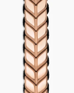 Chevron Woven Bracelet 18K Rose Gold and Black Nylon, 9mm