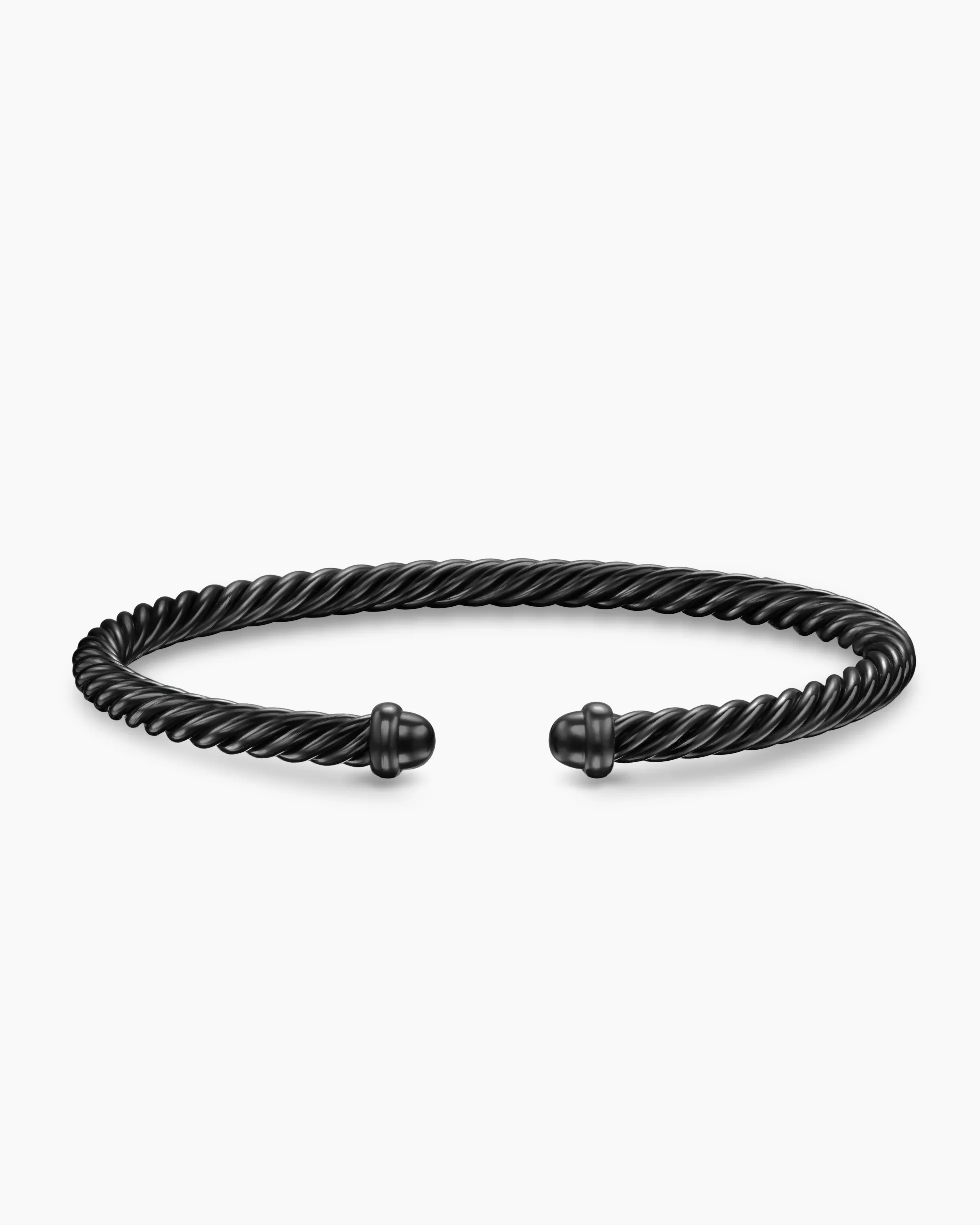 Classic Cable Bracelet Black Aluminum, 4mm
