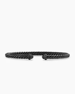 Classic Cable Bracelet Black Aluminum, 4mm