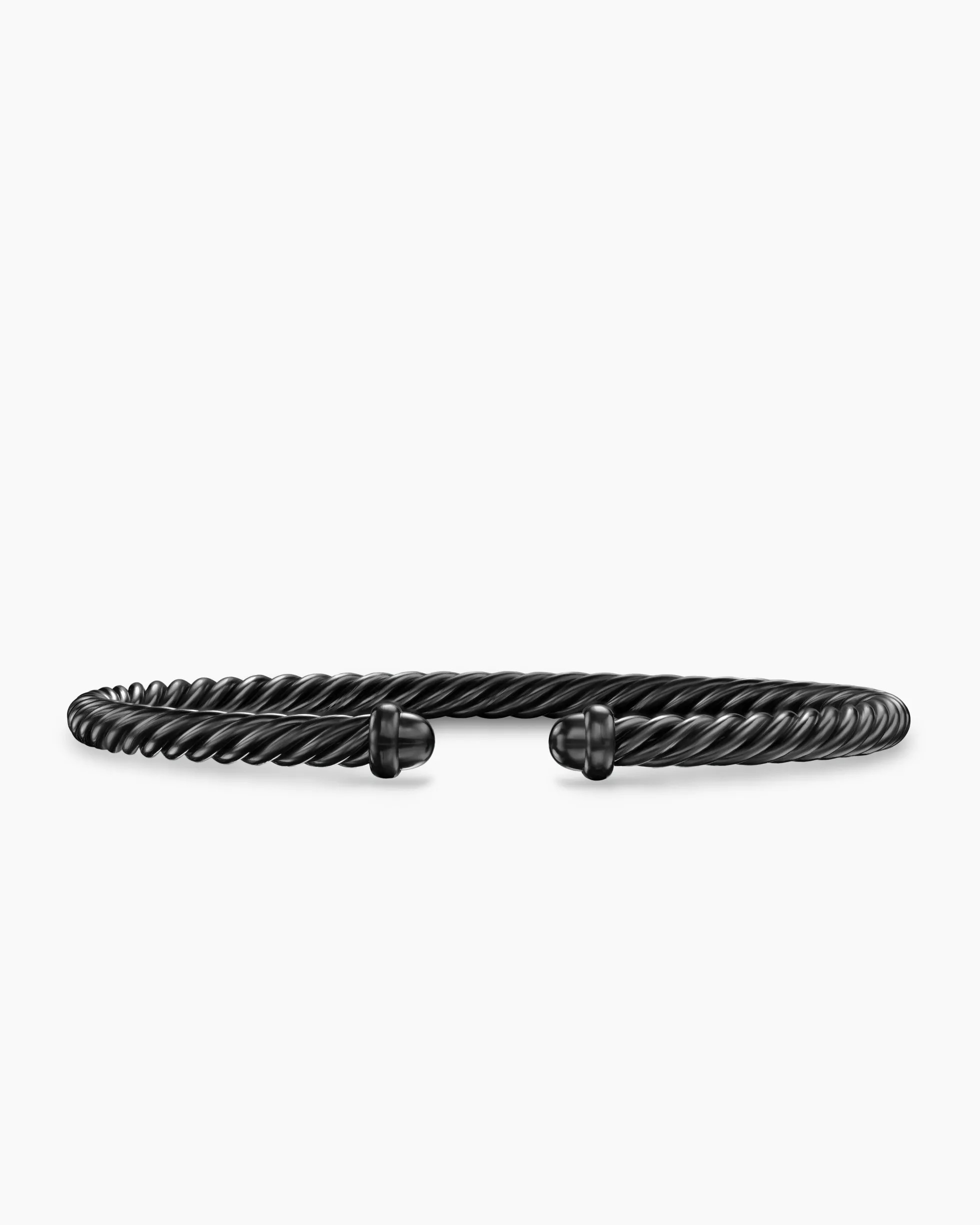Classic Cable Bracelet Black Aluminum, 4mm
