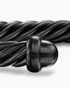 Classic Cable Bracelet Black Aluminum, 4mm