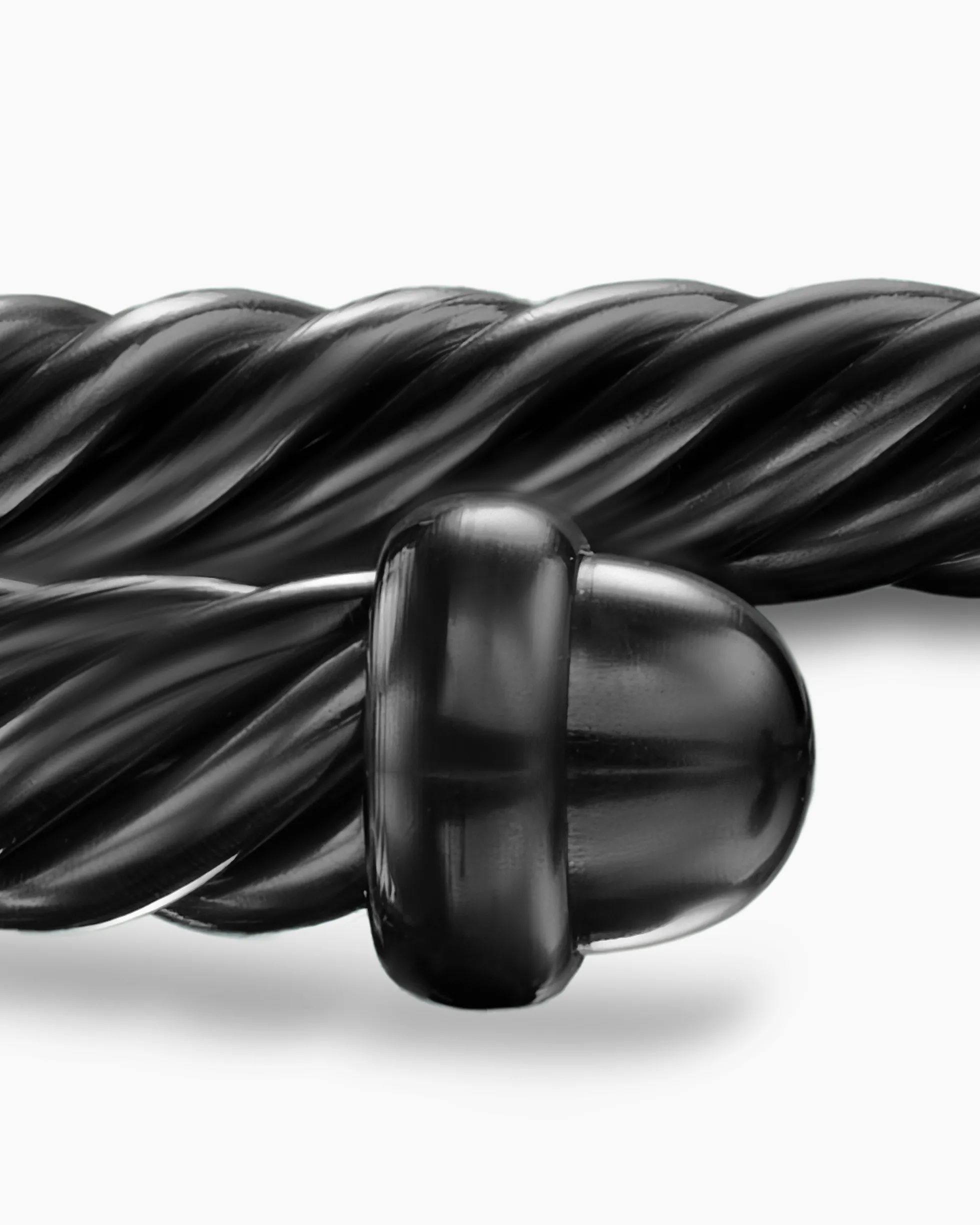 Classic Cable Bracelet Black Aluminum, 4mm