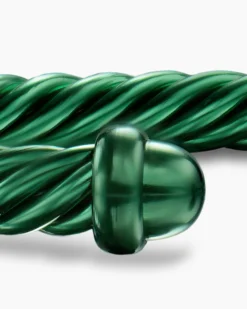 Classic Cable Bracelet Green Aluminum, 4mm