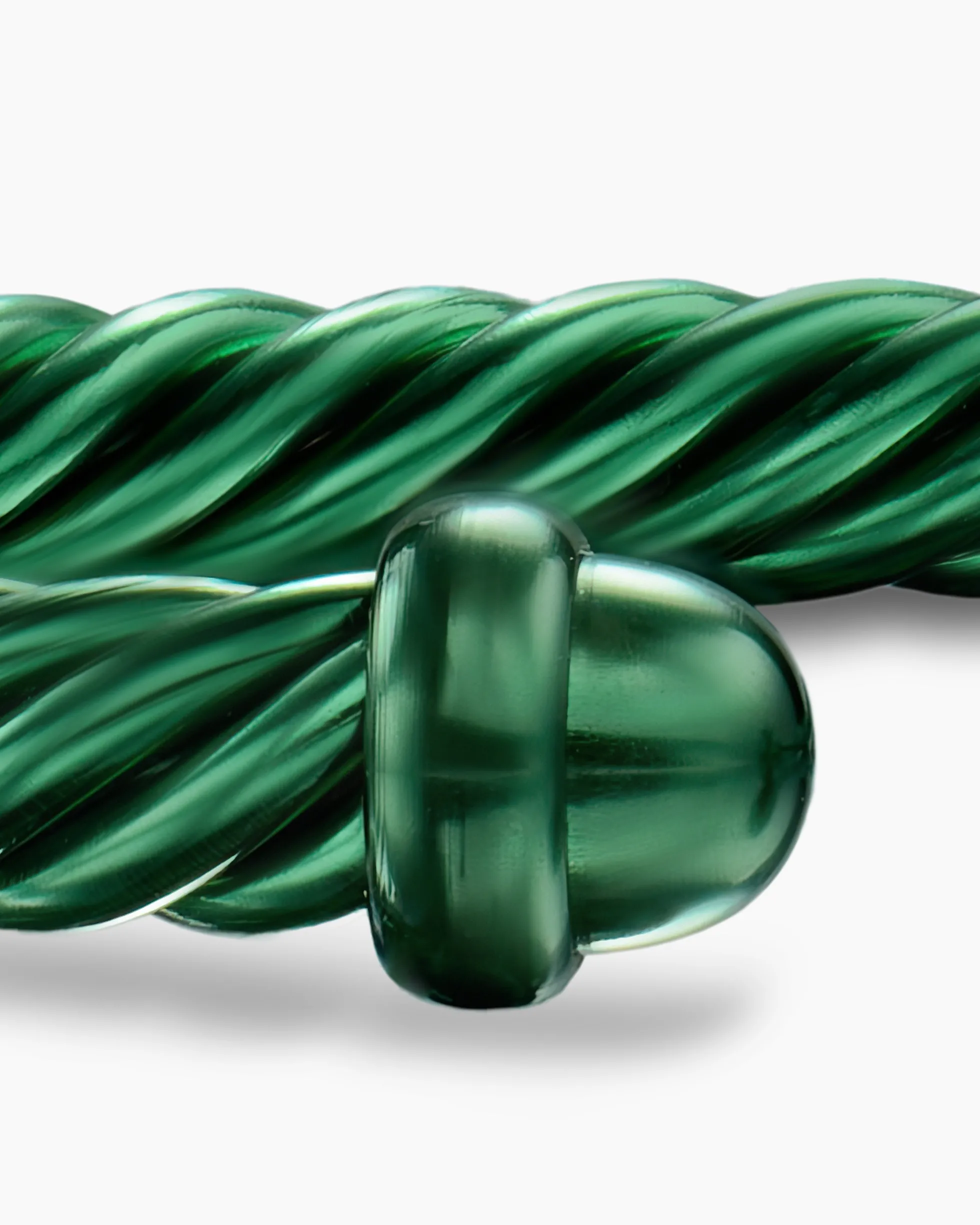 Classic Cable Bracelet Green Aluminum, 4mm