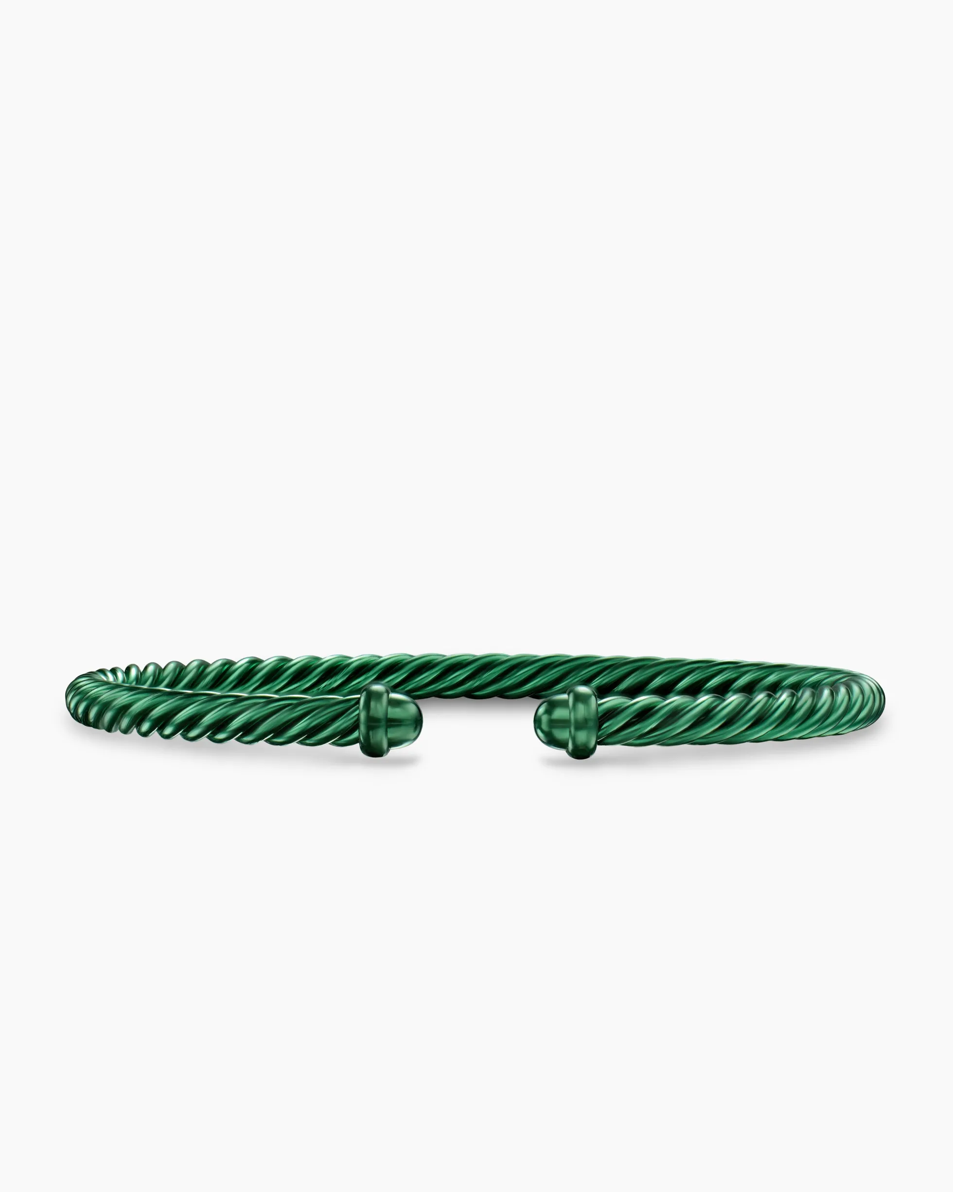 Classic Cable Bracelet Green Aluminum, 4mm