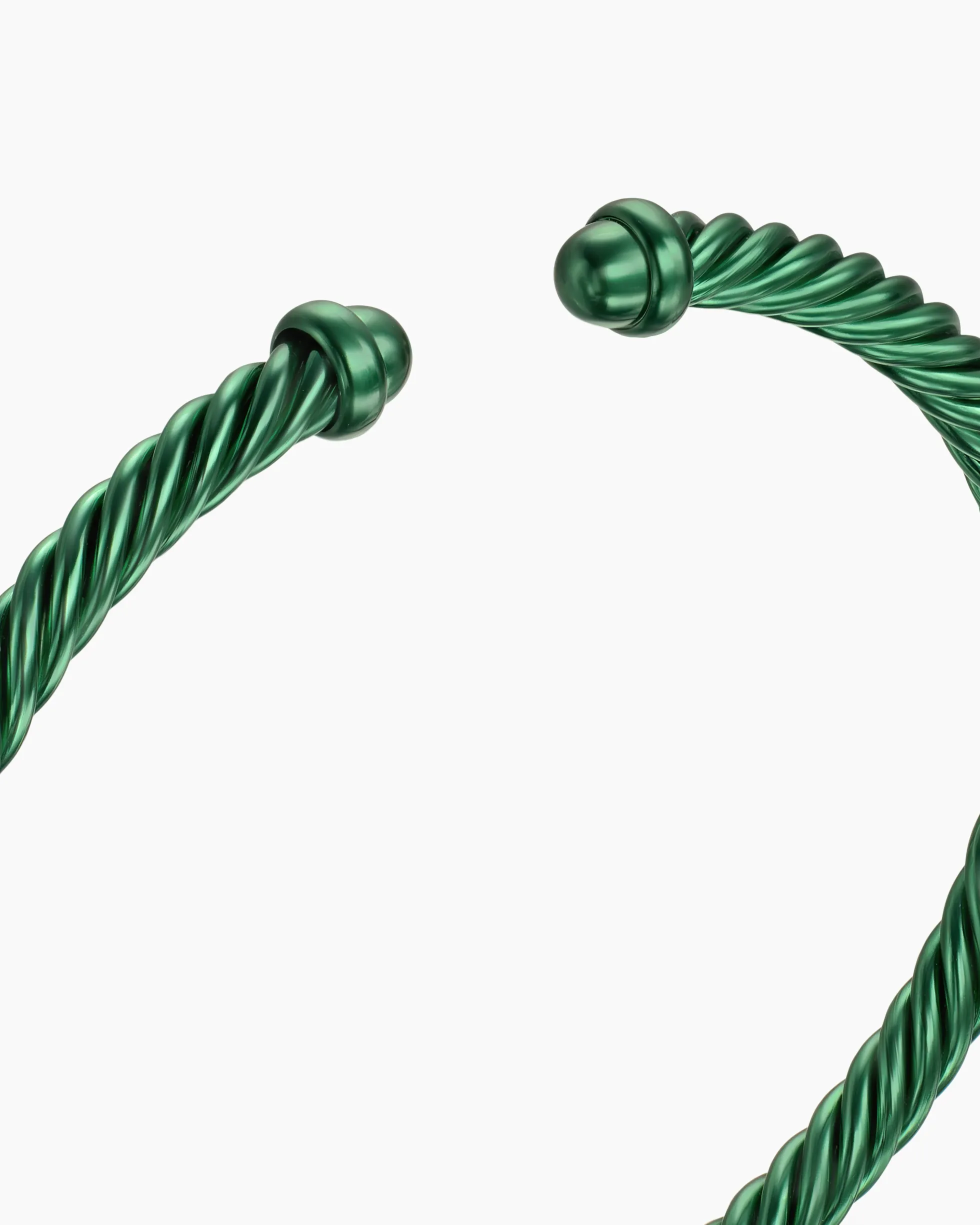 Classic Cable Bracelet Green Aluminum, 4mm
