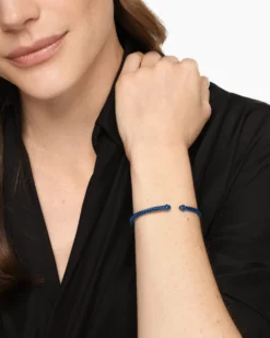 Classic Cable Bracelet Navy Aluminum, 4mm