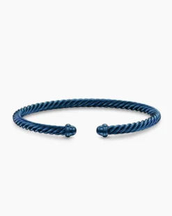 Classic Cable Bracelet Navy Aluminum, 4mm