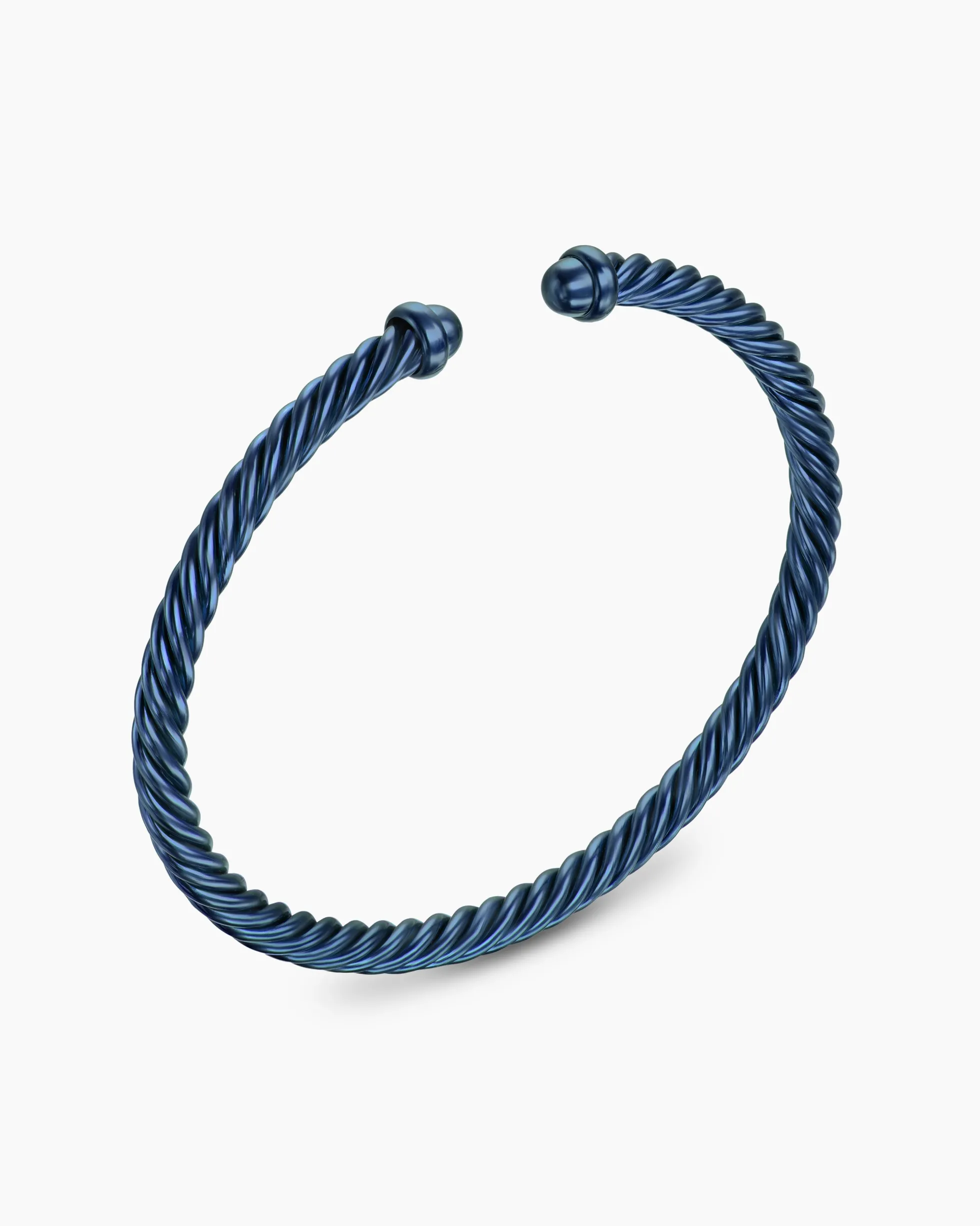 Classic Cable Bracelet Navy Aluminum, 4mm