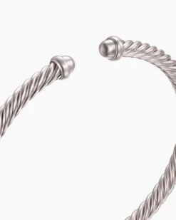 Classic Cable Bracelet Sand Aluminum, 4mm