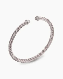 Classic Cable Bracelet Sand Aluminum, 4mm