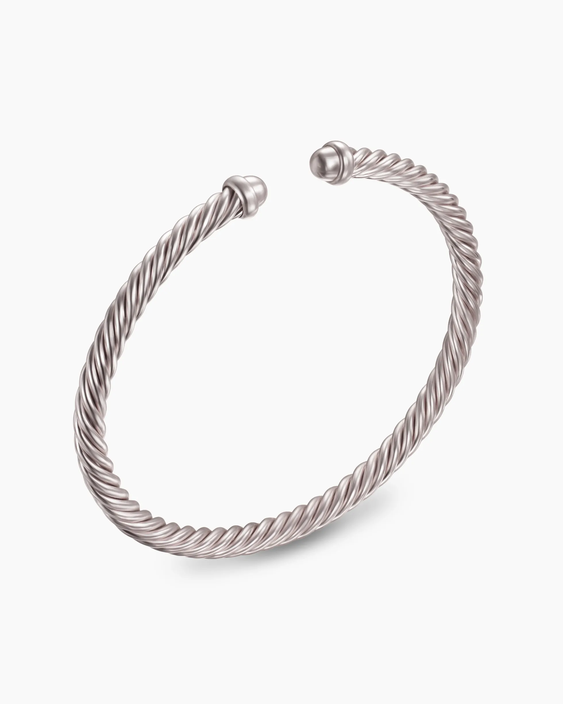 Classic Cable Bracelet Sand Aluminum, 4mm
