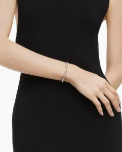 Classic Cable Bracelet Sterling Silver with 14K Yellow Gold and Pearls, 5mm