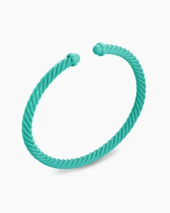 Classic Cable Bracelet Turquoise Aluminum, 4mm
