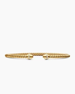 Classic Cablespira® Bracelet 18K Yellow Gold with Diamonds, 3mm